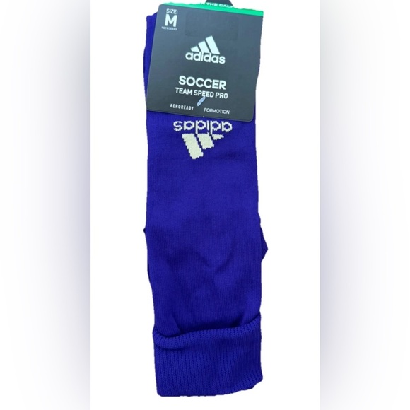 Adidas Team Speed Pro Soccer Socks - Size M, Purple, Brand New Logo, Aeroready - Picture 2 of 5